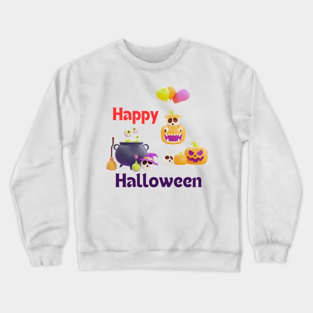 Happy halloween pumpkin Crewneck Sweatshirt by smkworld